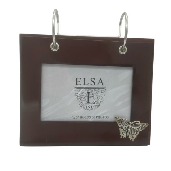 Vintage Elsa L  Photo Flip Stand  with Filigree Butterfly - Picture 1 of 3